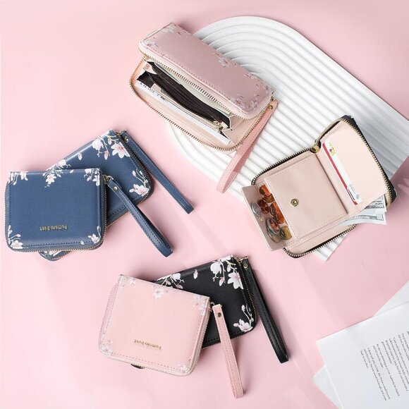 Womens Leather RFID Wallet with Coin Pocket Wristlet Medium Purse for Ladies - Picture 7 of 7